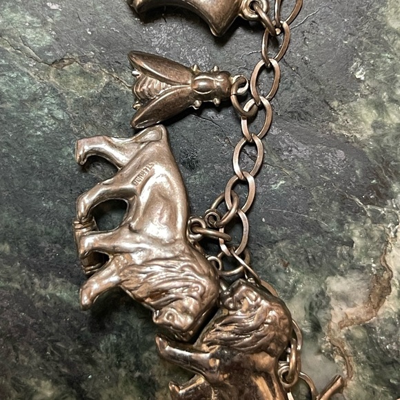 Vintage STERLING Silver CHARM BRACELET w/ 22 Charms - Picture 2 of 6